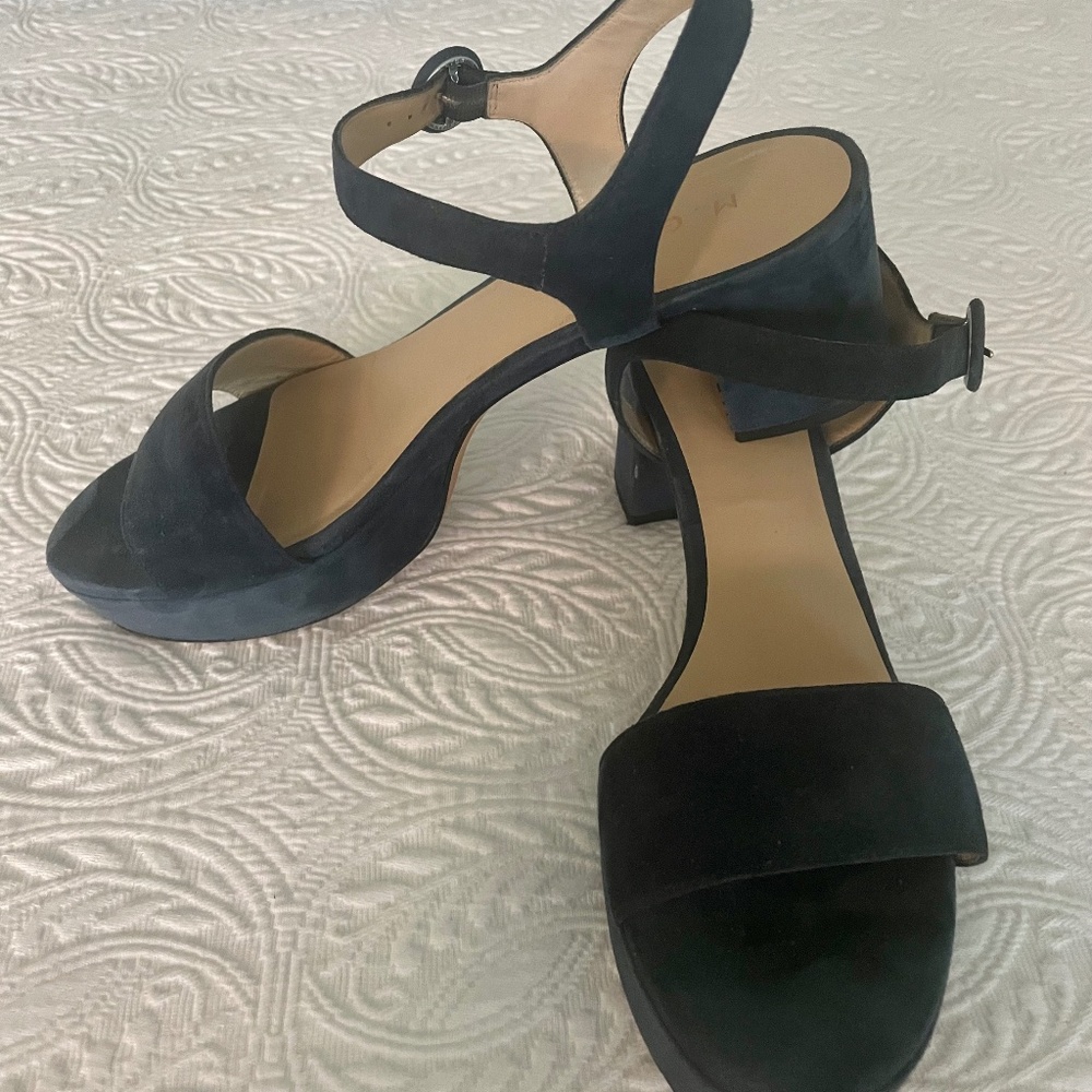 M.Gemi Blue Suede Platform Sandal, size 10